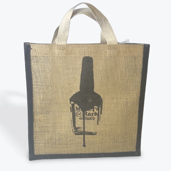 Maker's Mark Bourbon Whiskey Burlap Tote Bag With Black Trim - Picture 3 of 7